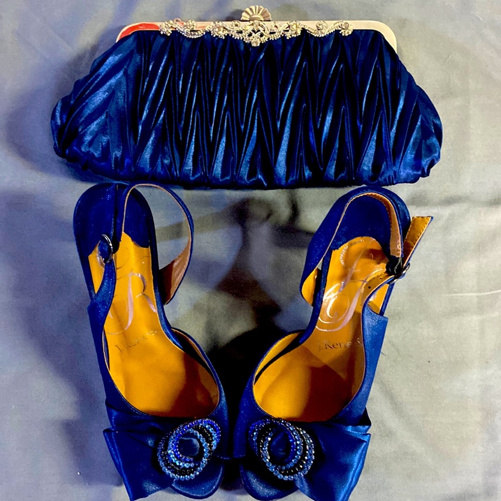 Navy Heels and purse set